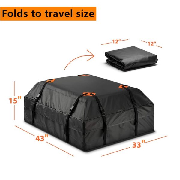 Traveling Car Roof Cargo Carrier Bag with Anti-Slip Mat - Image 3