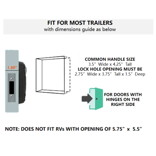 RV Travel Trailer Entry Door Lock (Mechanical Keys) - Image 5